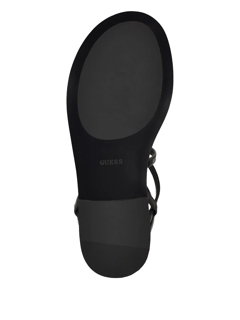 Grunge faux leather sandals