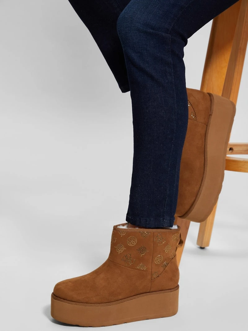 Jilla Platform Faux-Suede Booties
