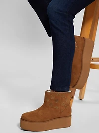 Jilla Platform Faux-Suede Booties