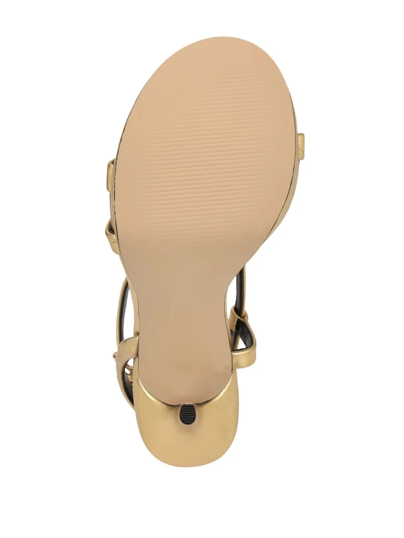 Rhinestone Chain Logo Platform Heels