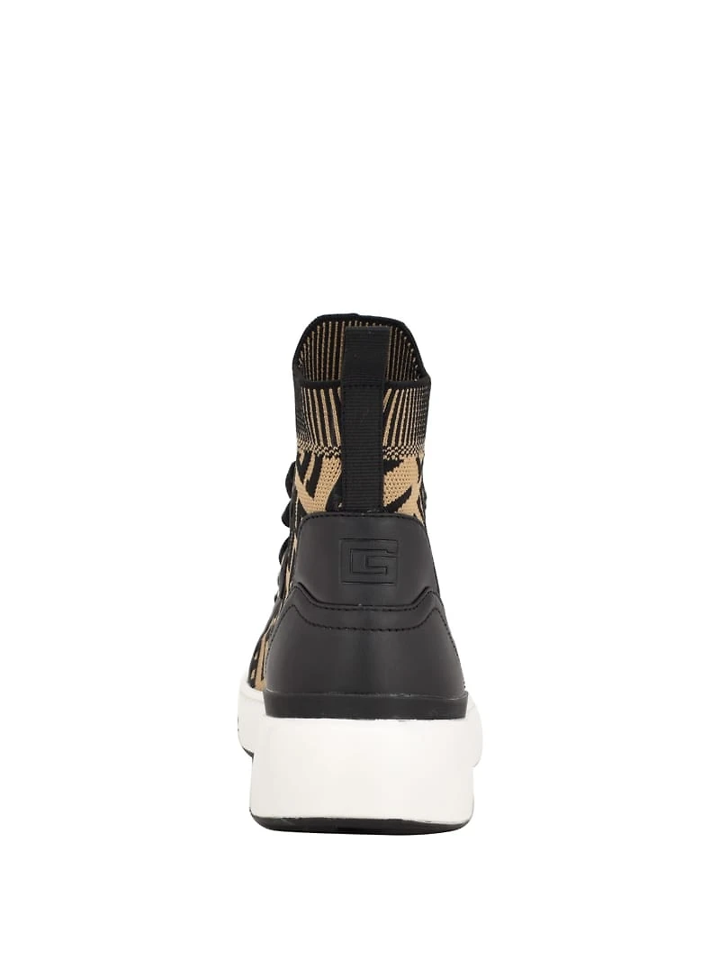 Mannen Logo Knit High-Top Sneakers