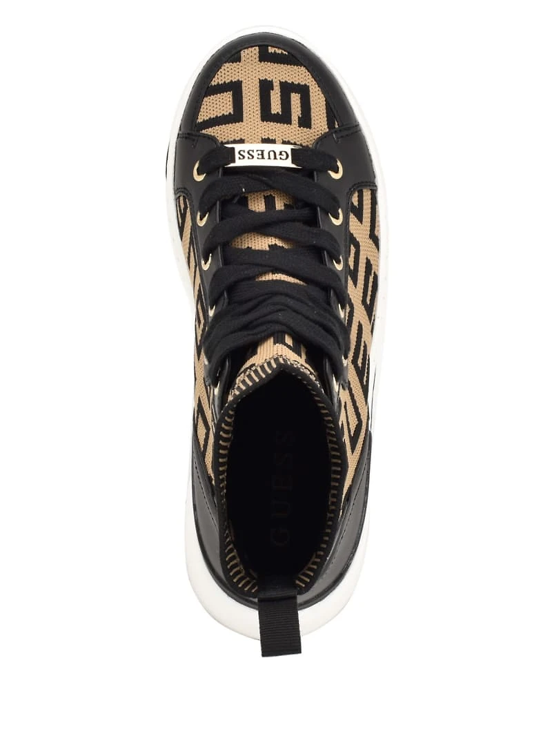 Mannen Logo Knit High-Top Sneakers