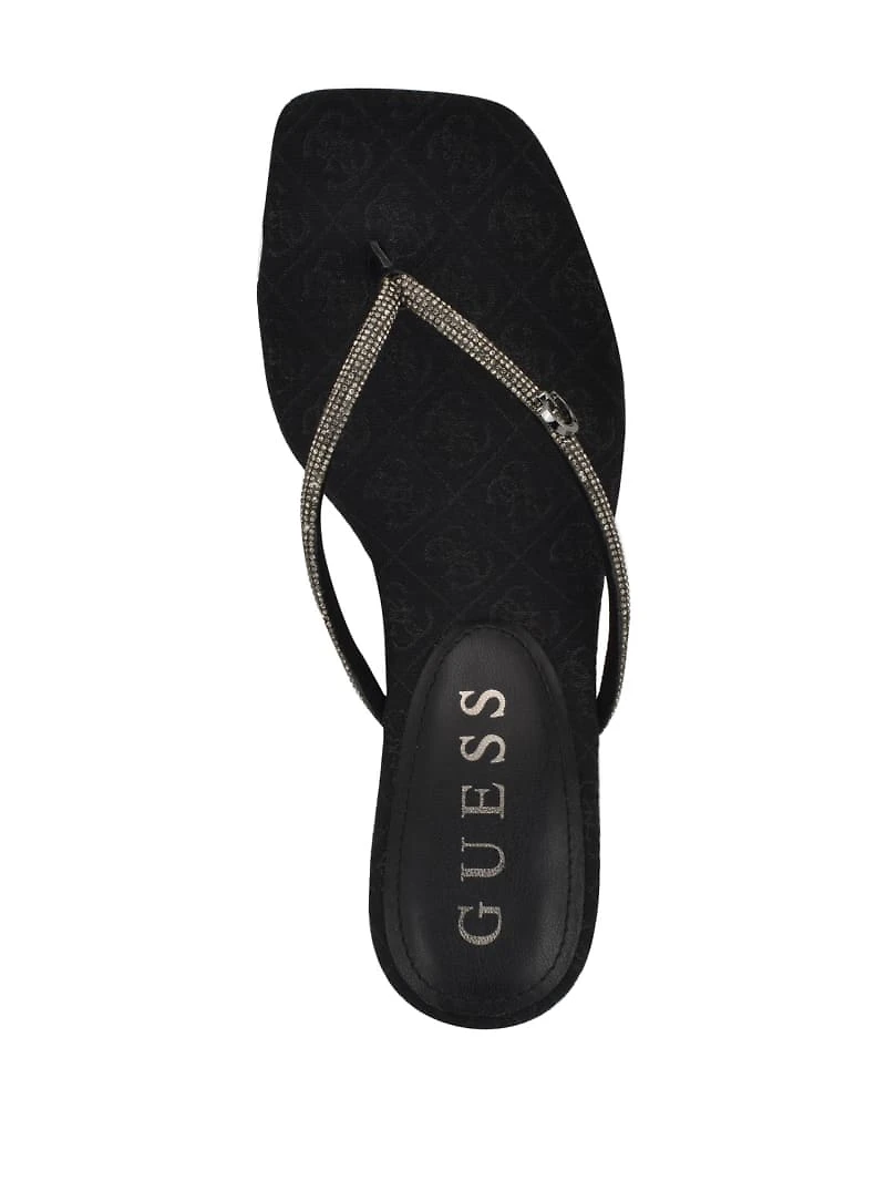 Mayan Rhinestone Thong Strap Heels