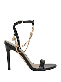 Gold-Tone Chain Strap Heels