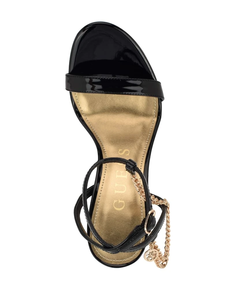 Gold-Tone Chain Strap Heels