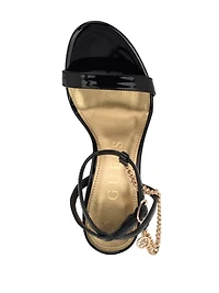 Gold-Tone Chain Strap Heels