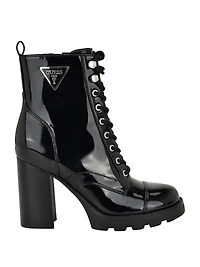 Neadyn Lace-Up Heeled Moto Booties