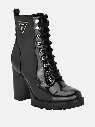 Neadyn Lace-Up Heeled Moto Booties