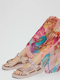 Nylaha Rhinestone Flatform Sandals