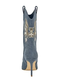 Rasima Blue Denim Booties
