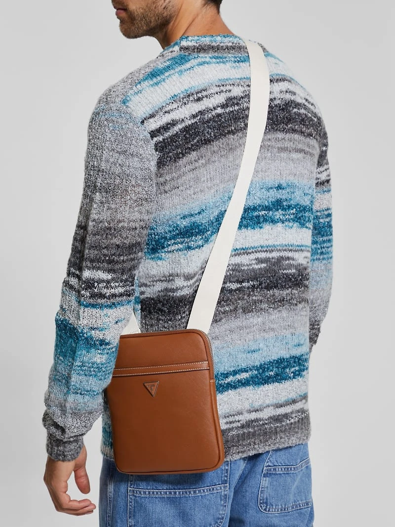 Eco Saffiano Flat Crossbody