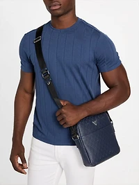 Eco Torino Debossed G-Wave Crossbody Bag