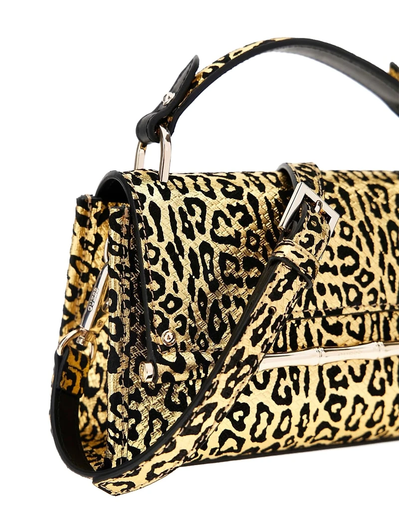 Iris Leopard Mini Top Handle Bag