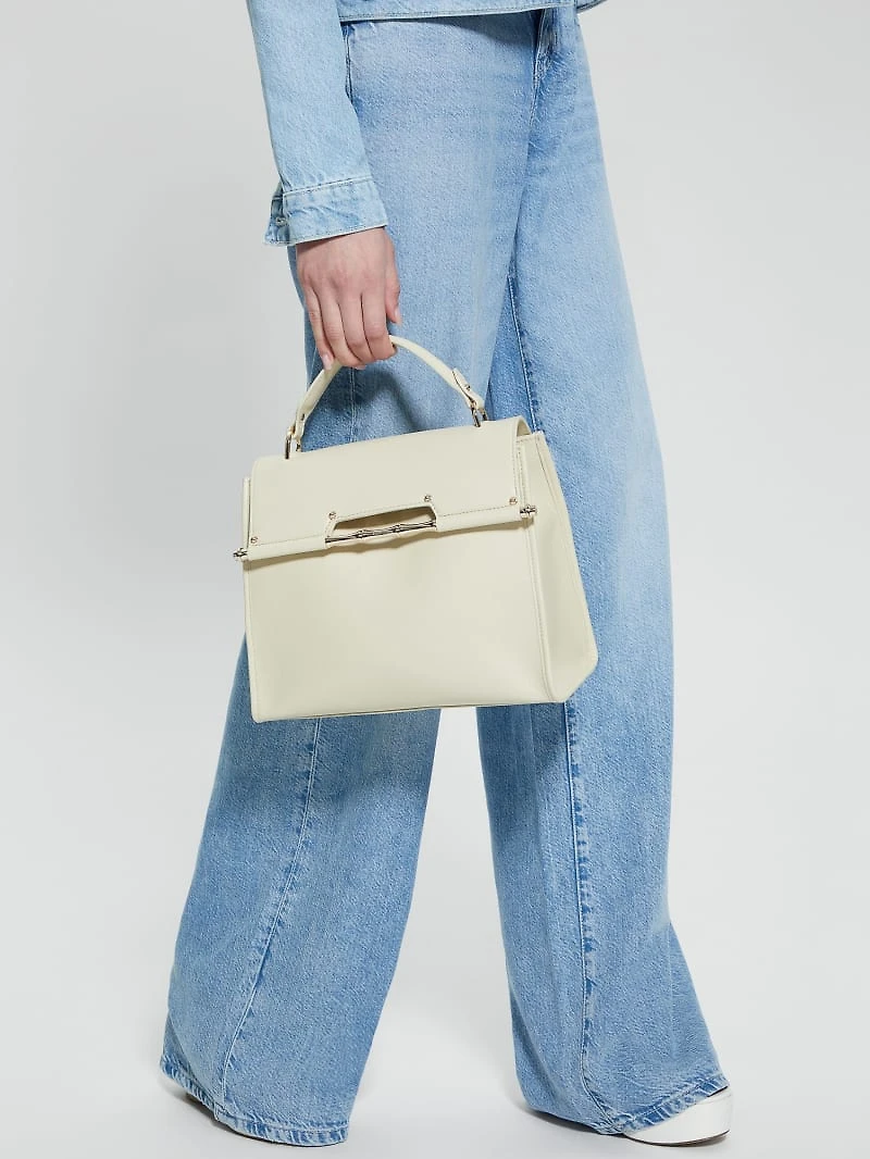 Iris Leather Top Handle Bag