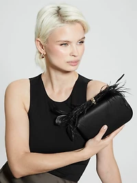 Keyah Feather Top Clutch