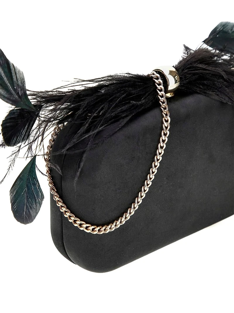 Keyah Feather Top Clutch