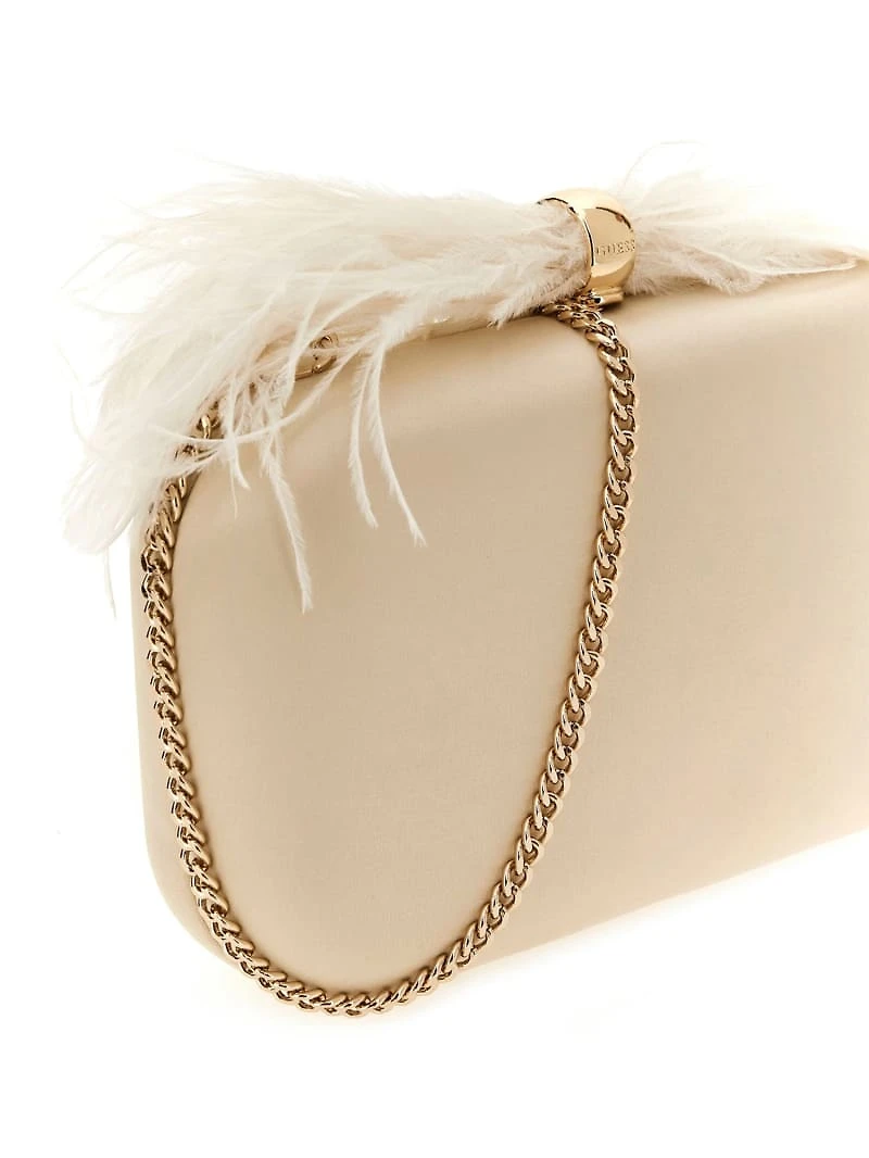 Keyah Feather Top Clutch