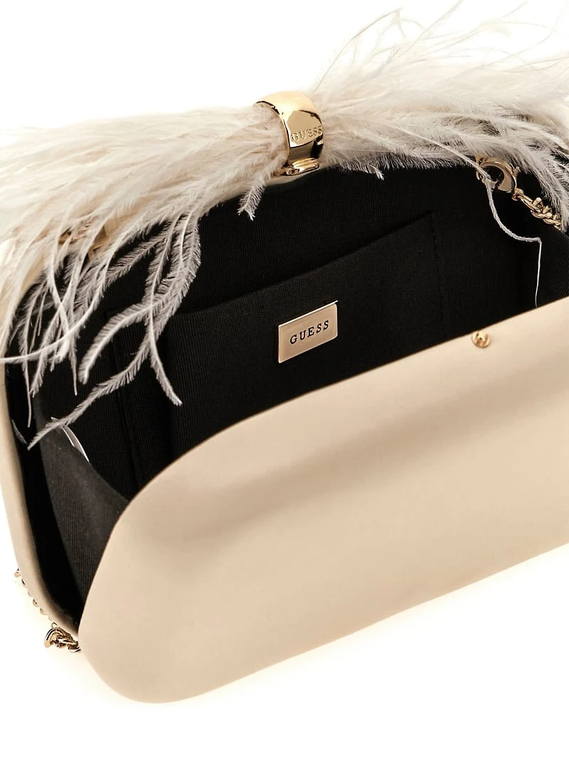 Keyah Feather Top Clutch
