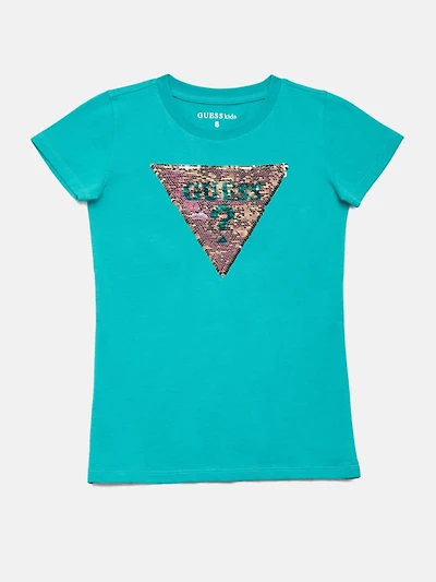 Beatrix Reversible Sequin Logo Tee (7-16