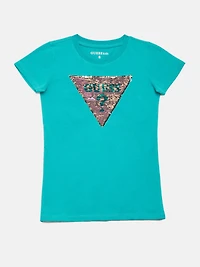 Beatrix Reversible Sequin Logo Tee (7-16