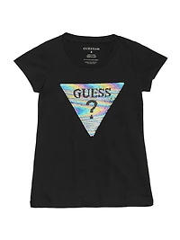 Beatrix Reversible Sequin Logo Tee (7-16