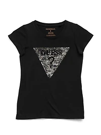 Beatrix Reversible Sequin Logo Tee (7-16