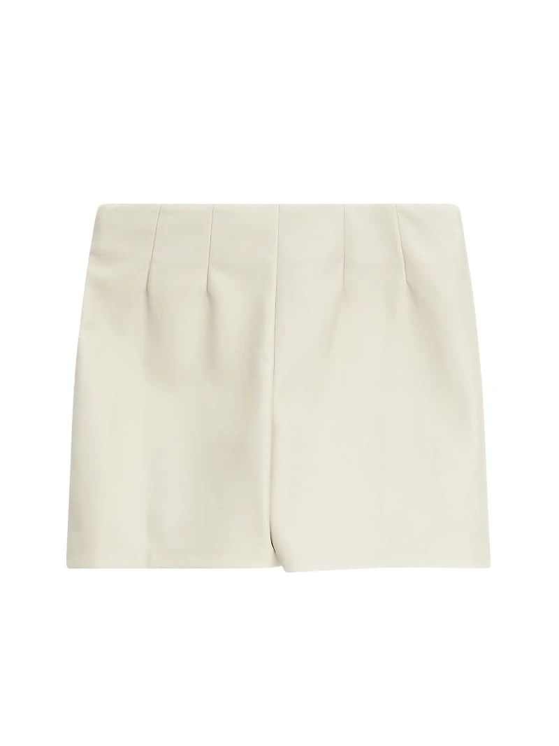Faux-Leather Wrap Skort (7-16)