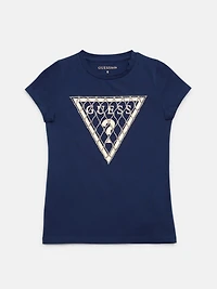 Rhinestone Chain Mesh Logo Tee (7-14)