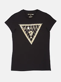 Rhinestone Chain Mesh Logo Tee (7-14)