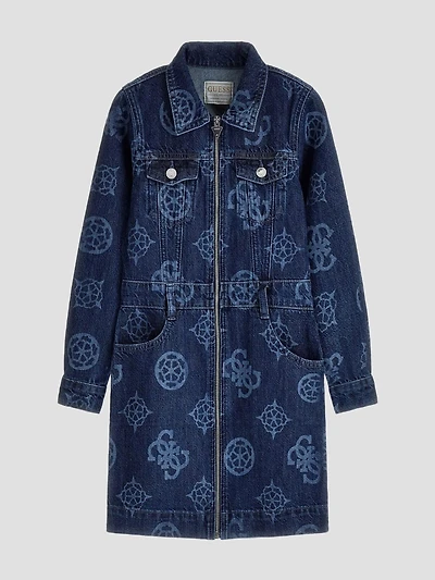 Printed Denim Dress (7-16)
