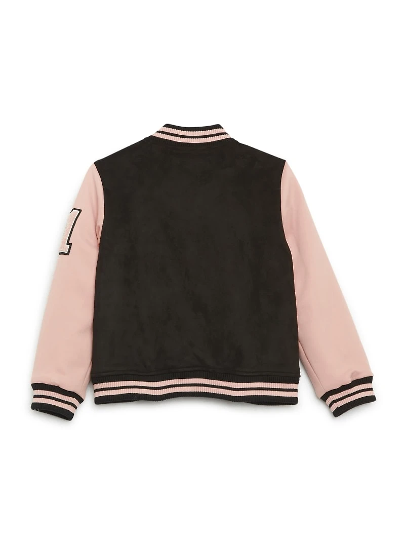 Faux-Suede Spring Varsity Jacket (7-14)