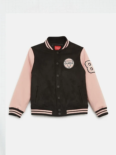 Faux-Suede Spring Varsity Jacket (7-14)