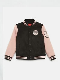Faux-Suede Spring Varsity Jacket (7-14)
