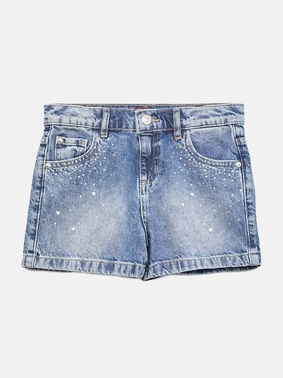 Rhinestone Denim Shorts (7-14