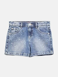 Rhinestone Denim Shorts (7-14