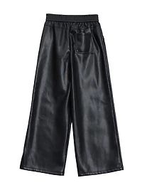 Joy Faux-Leather Wide-Leg Pants (7-14)