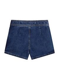 Lurex Denim Pleated Skort (7-16)