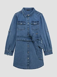 Belted Denim Shirt Dress (7-16)