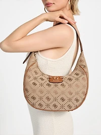 Neda Jacquard Logo Hobo Bag