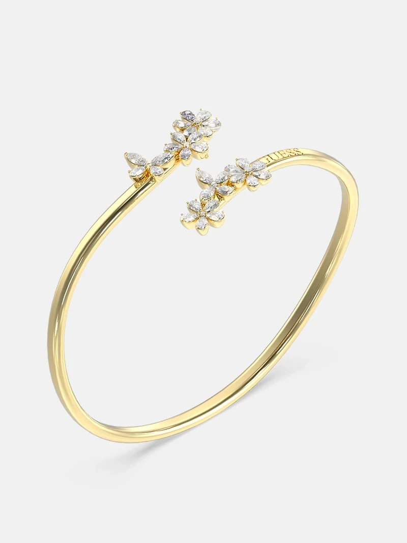 Gold-Tone and Multi-Flower Cuff