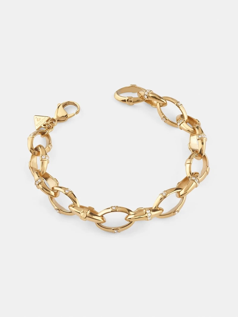 Gold-Tone Bamboo Linked Chain Bracelet