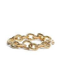 Gold-Tone Pavé Link Bracelet