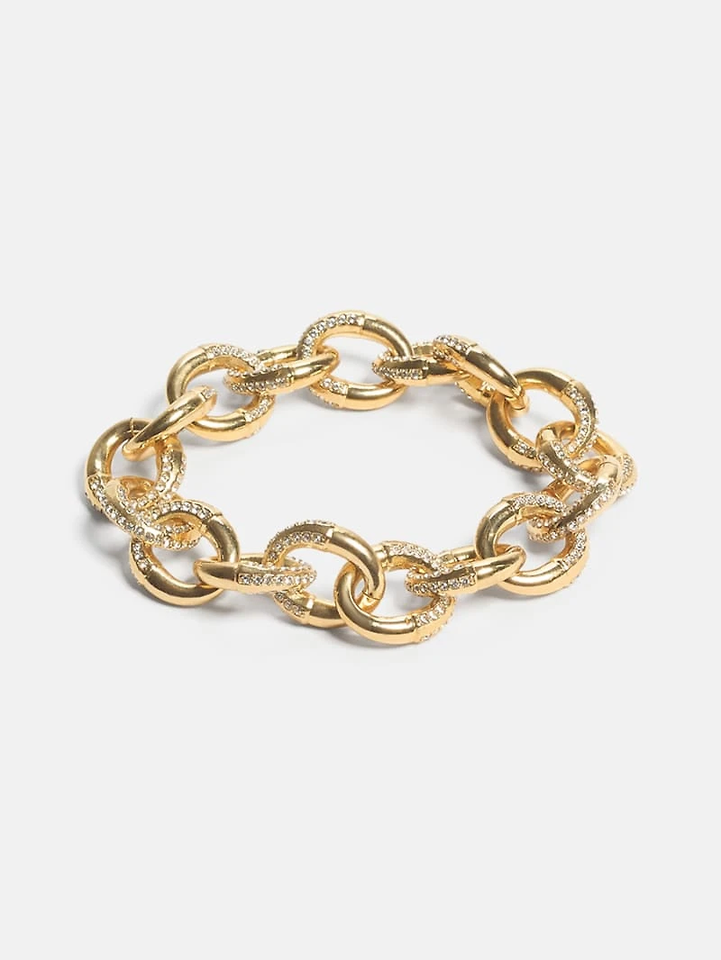 Gold-Tone Pavé Link Bracelet