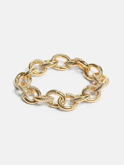 Gold-Tone Pavé Link Bracelet