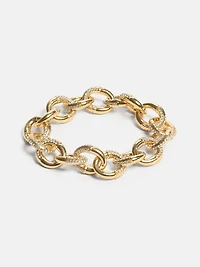 Gold-Tone Pavé Link Bracelet
