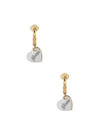 Gold-Tone Heart Huggie Hoop Earrings