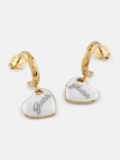 Gold-Tone Heart Huggie Hoop Earrings