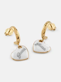 Gold-Tone Heart Huggie Hoop Earrings