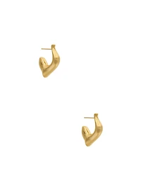 Gold-Tone Small Sculpted Hoop Earrings