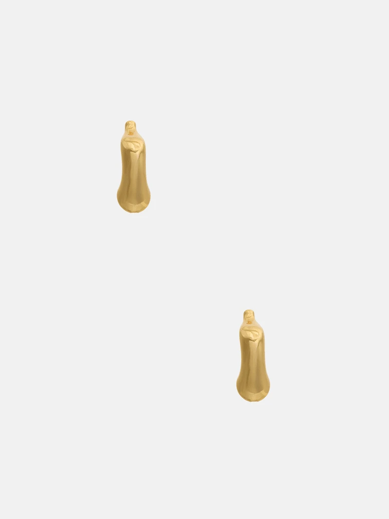 Gold-Tone Small Sculpted Hoop Earrings